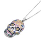 The Floral Sugar Skull Necklace Day Of The Dead Pendant Jewelry By Controse