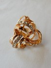 Women s Rhinestone Scarf Clip  Gold Finish