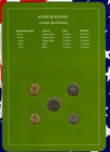 Coin Sets Of All Nations Kuwait W card 1976-1988 Unc 50 100 Fils 1988