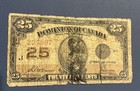 1923 Dominion Of Canada 25 Cents - Circulated - Ripped  Old Tape