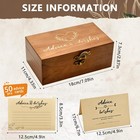 Wooden Advice   Wishes Memory Box With 50 Pcs Kraft Tan Cards For Wedding - B   