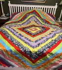 Antique Quilt Top Handmade  Sewn  King Xl - Measures 104x96