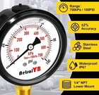 Water Well Pump Liquid Filled Side Lower Mount Pressure Gauge 0 To 100 Psi