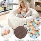 4ft Wide   wale Corduroy Memory Foam Bean Bag Chair Anti   slip Bottom For Bedroom