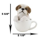 Ebros Realistic Adorable Shih Tzu Dog In Teacup Statue 5 75  Tall Pet Pal
