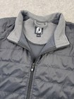 Footjoy Jacket Mens Medium Black Gray Hybrid Full Zip Golf Outdoor Preppy