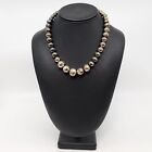 Vintage Navajo Handmade Sterling Silver Beaded Necklace  Navajo Pearls 17 