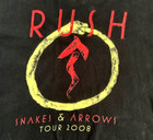 Vintage Rush 2008  snakes   Arrows  Tour  Concert T-shirt  Black  Large