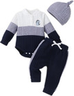 Baby Boy Clothes Newborn Infant Outfits Fall Winter Toddler Romper Pants Set    