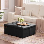 31 5 Inch Ottoman Storage Folding Bench Bedroom Foot Rest Stool Linen Black