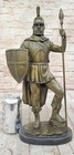 Signed Bronze Statue Roman God Of War Warrior Military Sculpture On Marble Sale
