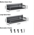 Magnetic Spice Rack For Refrigerator  2 Pack Magnetic Shelf  Fridge Organizer