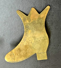 Pr  Of 19th Century English Victorian Brass Mantle Good Luck Shoes 5 25   24 
