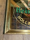 Vtg Heineken Imported Beer  Mirror Glass Bar Wall Sign Since 1592 Holland Beer