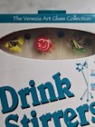 Vintage Blown Glass Tropical Fish Swizzle Sticks Cocktail Stirrers Lot Of 6
