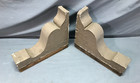 Antique Vintage Pair Brown 10x12 Wood Corbel Chunky Porch Brackets Old 1082-25b