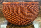 African Ghana Bolga Multicolored Woven Market Basket Straw Grass Size Small