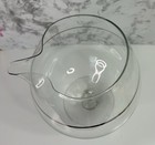 Vintage Mcm Footed Martini Pitcher Decanter Clear Glass W silver Trim   Spout