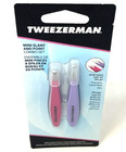 Tweezerman Mini Slant   Point Combo Set Tweezers Sealed 4106-r Pink Purple