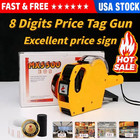 8-digit Price Tag Gun Marking Machine With Sticker Labels   Ink Roller Us Stock