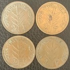 Vintage Palestine Israel 2 Mil Copper Coins 1942 1946 1927 Collectable Condition