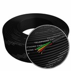 Tupavco 300ft 26awg 4-wire Phone Cable Black Solid Copper Rj11 4p4c No Plugs