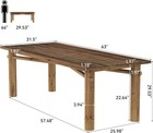 63 Inch Solid Wood Dining Table For 6 People Farmhouse Wooden Kitchen Table