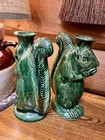 Rowe Pottery Bob Timberlake Old Salem Collection Squirrel Candlesticks Pair Usa