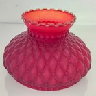 Vintage Red Burgundy Glass Quilted Diamond Lamp Shade 5 75  Fitter 4 5  High