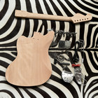 Solid Body Jag Diy Kit Electric Guitar For Jaguar Unfinished Chrome Hardware