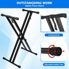 Height Adjustable Keyboard Stand With Quick Release Mechanism - Double X Fold   