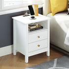Set Of 2 Nightstand Bedside Table 2 Drawers With Charging Station And Usb Ports
