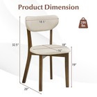 Upholstered Dining Chairs Set Of 4 With Solid Rubber Wood Frame Curved Backrest
