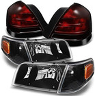 - For Ford Crown Victoria Black Headlights Repalcement Pair   Dark Red 2 Bulb So