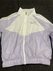 Nike Girls Windbreaker Purple White Full Zip Pockets Youth Size Large