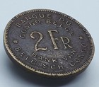 2 Francs 1947  L  opold Iii  Belgian Congo Congo  Brass Vintage Badge  Bros  