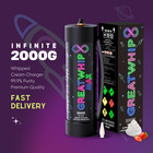 Whipped Cream Charger 3 3l X 2 Tanks 2000g Greatwhip Cannister -  do Not Inhale