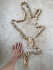 Look read Vintage Large Resin Rosary  carved Our Lady Mary Jesus Catholic  Italy
