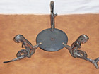 Antique Vintage Verona Mermaid Fish Bowl Holder Cast Iron Brass Plated Art Deco