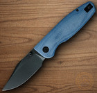 Cmb Made Knives Lucky Folding Knife 3 25  14c28n Steel Blade Blue Micarta Handle