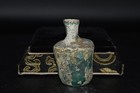 Ancient Roman Glass Bottle Container With Rare Blue Patina In Good Condition
