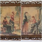 2 Antique Victorian Framed  Lithographs By Berthe