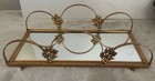 Vintage Tray Mirror Gold Filigree  Flowers Vines Dresser Vanity Perfume  flaw