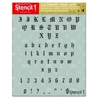Stencil1 Old English Font Stencil 1 2  Letters - Upper   Letters  White 
