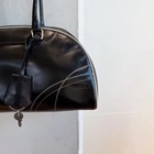 Prada Black Vitello Drive Bowling Bag - Authentic