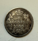 1888 Canada 5 Cents Victoria Silver Coin