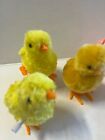 Vintage Plush Wind-up Hopping Bunny Rabbit And Chicks Spinning Duck Set 8