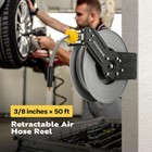 Retractable Air Hose Reel 50 Ft X 3 8 In Heavy Duty Steel Hose Reel Max 300psi