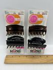 Scunci No Slip Grip 2-pack Jaw Hair Claw Clips Brown black Hair Accessories New
