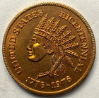 1776-1976 Frank Roza Jr  Us Silver Dollars Carson City  Nv Nevada Trade Token